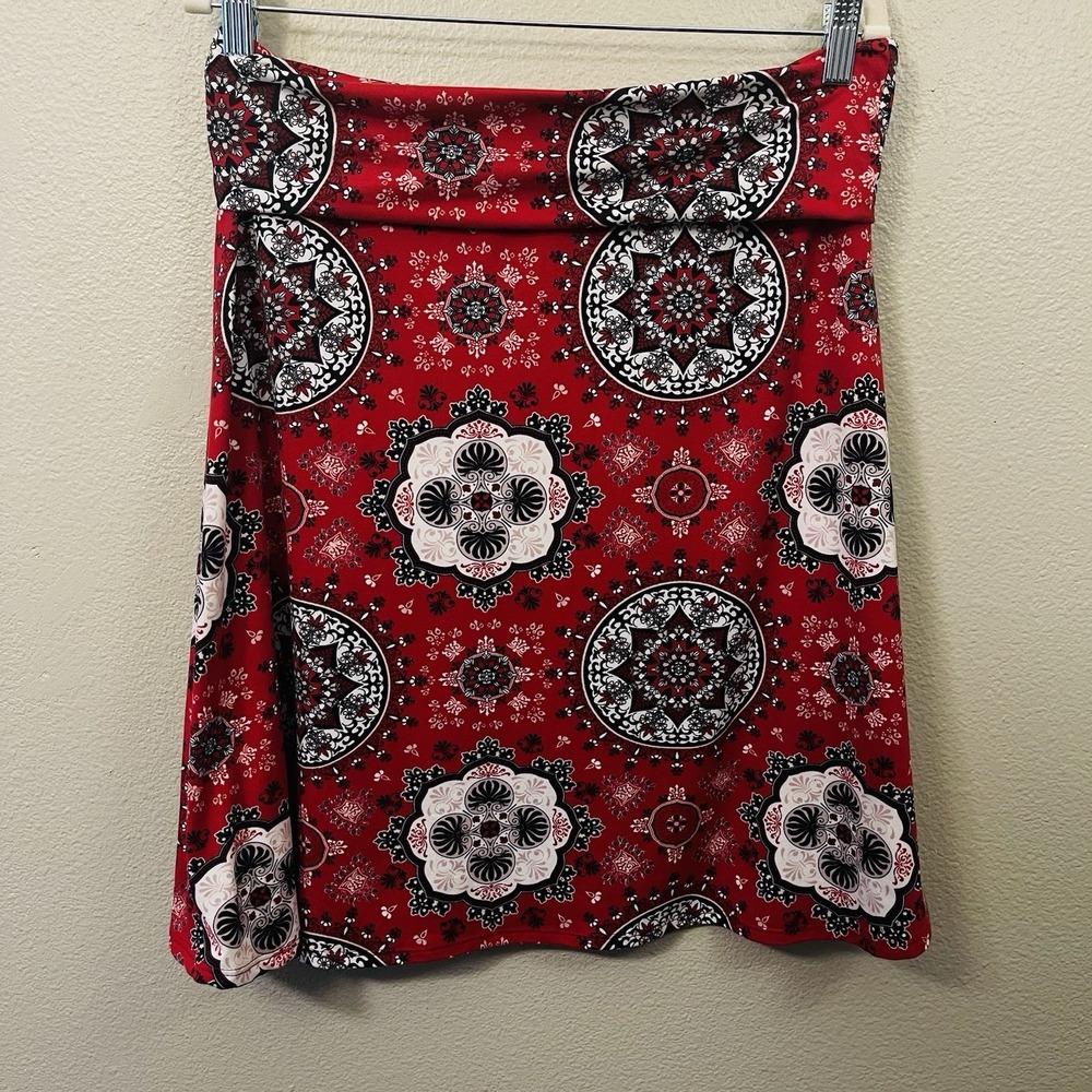 Vintage Colette Fold Over Skirt Red‎ Boho Pattern Buttercore Y2K Summer Size L